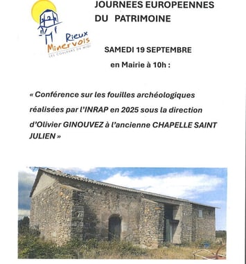 Conférence sur les récentes fouilles à la chapelle Saint-Julien-et-Sainte-Basilisse