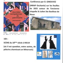 Conférence sur l'ancienne chapelle Saint-Julien-Sainte-Basilisse et scène de théâtre à Rieux au XVIIIème siècle