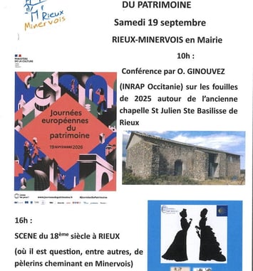Conférence sur l'ancienne chapelle Saint-Julien-Sainte-Basilisse et scène de théâtre à Rieux au XVIIIème siècle