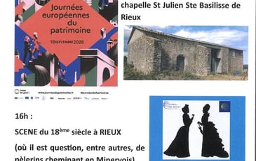 Conférence sur l'ancienne chapelle Saint-Julien-Sainte-Basilisse et scène de théâtre à Rieux au XVIIIème siècle