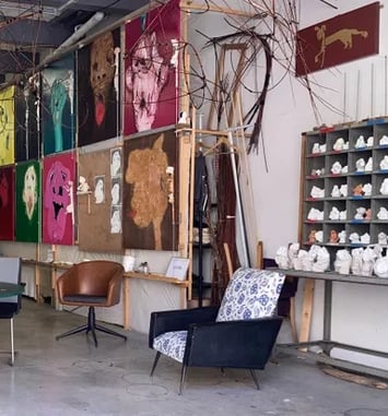 Visite d'atelier d'artiste contemporain