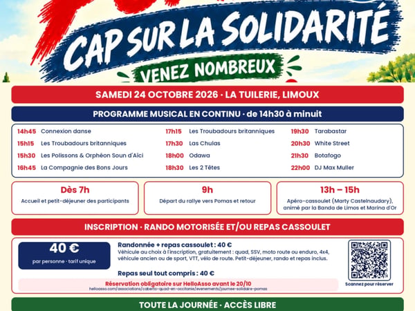 Journée solidaire pour Pomas : concerts à La Tuilerie de Limoux